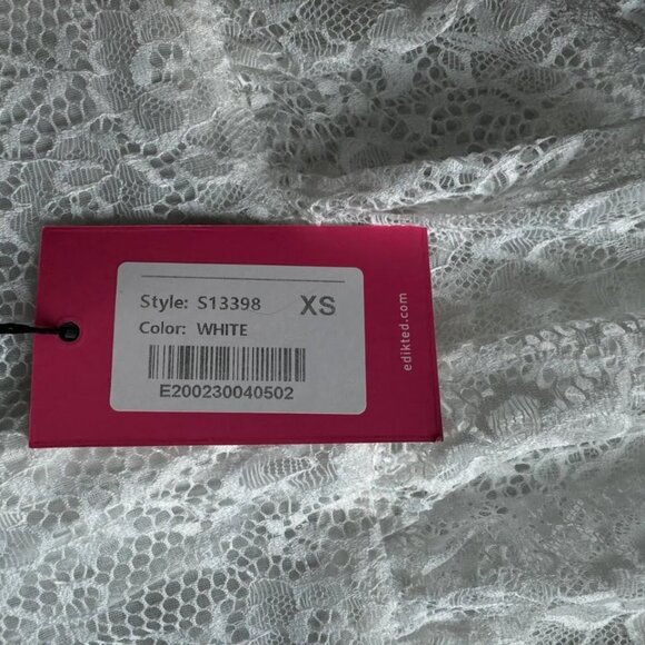 NWT Edikted Ruffle Sheer Lace Low Rise Mini Skirt - Picture 6 of 6